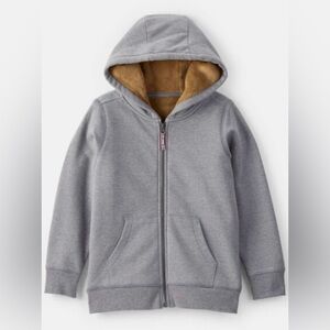 Carter’s Toddler Gray Zip-Up Hoodie Jacket With Faux Fur Lining Size 3T